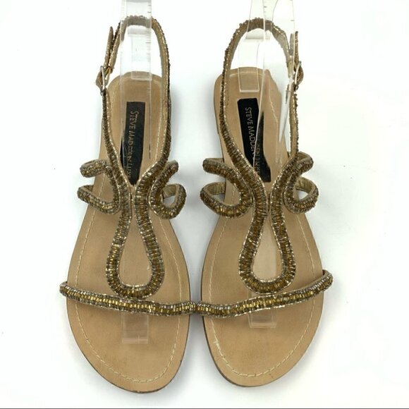 Steve madden Luxe sandal L-Crystl 7 gold gladiator - Picture 2 of 13